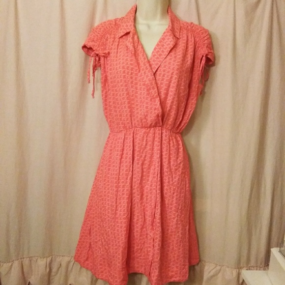 Anthropologie Maeve Carlotta Orange Ruched Dress - Picture 2 of 8